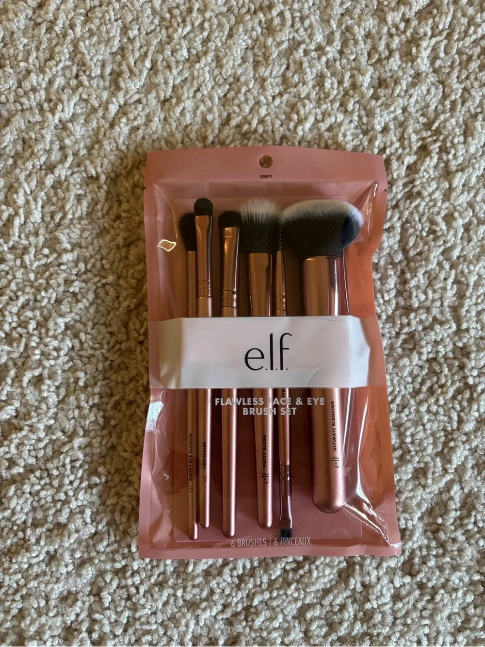 NWT e.l.f. Flawless Face & Eye Brush Set - Rose Gold
